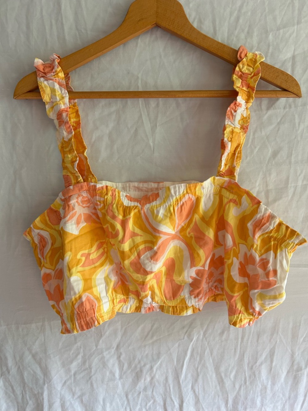 Retro Psychedelic Floral Crop Top - Neo-Nostalgia / Boho